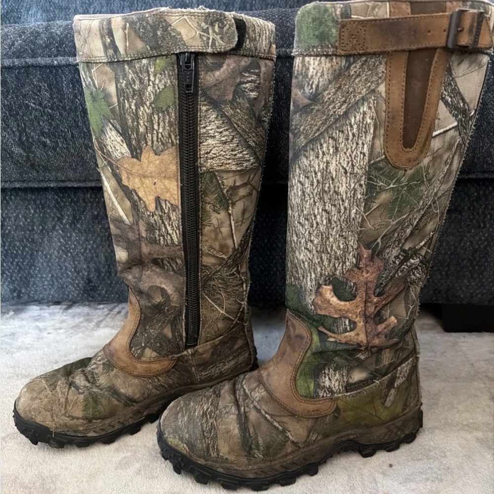 Rocky Men’s Size 10 M Waterproof Camo Side Zip 16" Snake Boots RKS0228BP